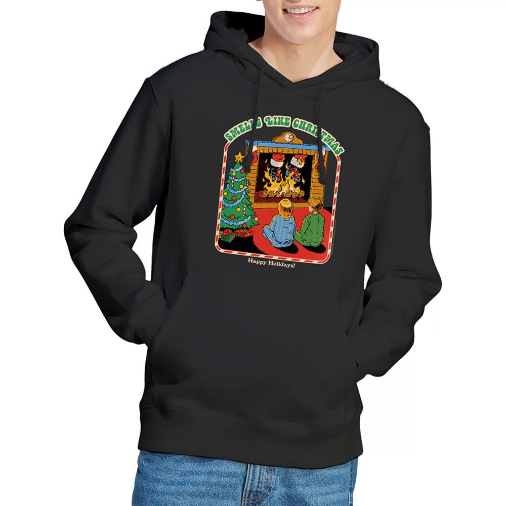 Black - Back - Steven Rhodes Unisex Adult Smells Like Christmas Hoodie