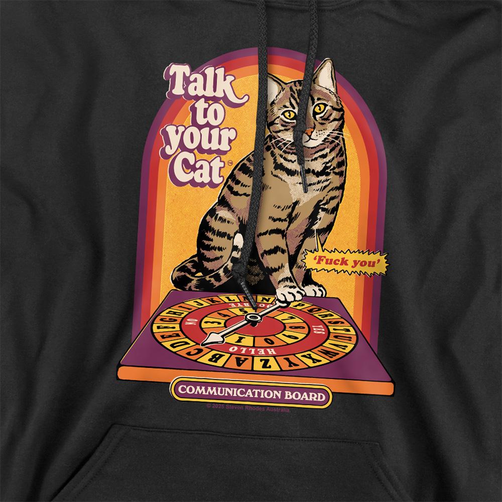 Black - Side - Steven Rhodes Unisex Adult Talk To Your Cat Hoodie