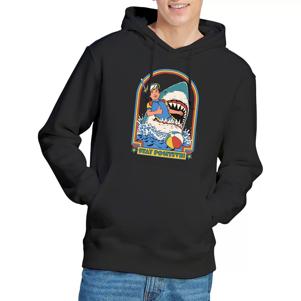 Black - Back - Steven Rhodes Unisex Adult Stay Positive Hoodie