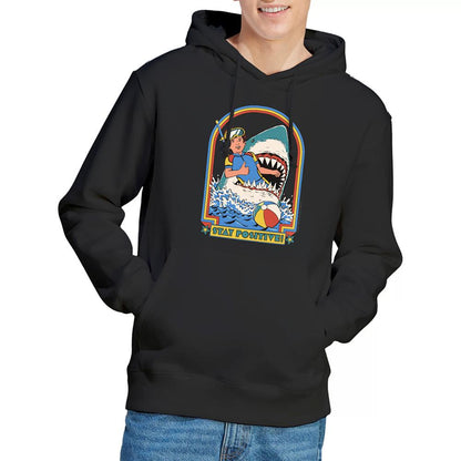 Black - Back - Steven Rhodes Unisex Adult Stay Positive Hoodie