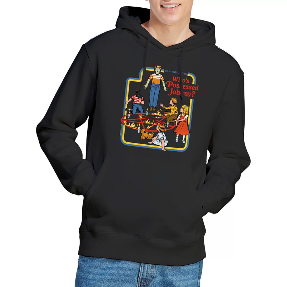 Black - Back - Steven Rhodes Unisex Adult Who´s Possessed Johnny Hoodie