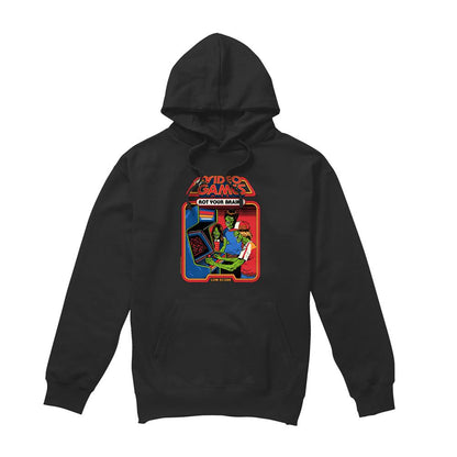 Black - Front - Steven Rhodes Unisex Adult Video Games Rot Your Brains Hoodie