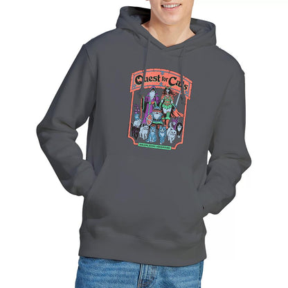 Charcoal - Back - Steven Rhodes Unisex Adult Quest For Cats Hoodie