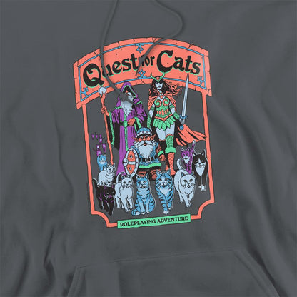 Charcoal - Side - Steven Rhodes Unisex Adult Quest For Cats Hoodie
