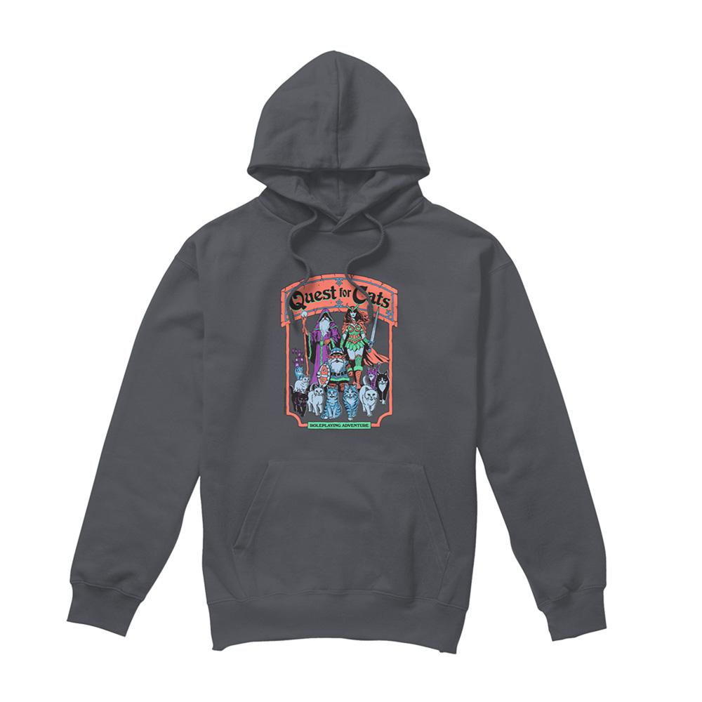 Charcoal - Front - Steven Rhodes Unisex Adult Quest For Cats Hoodie