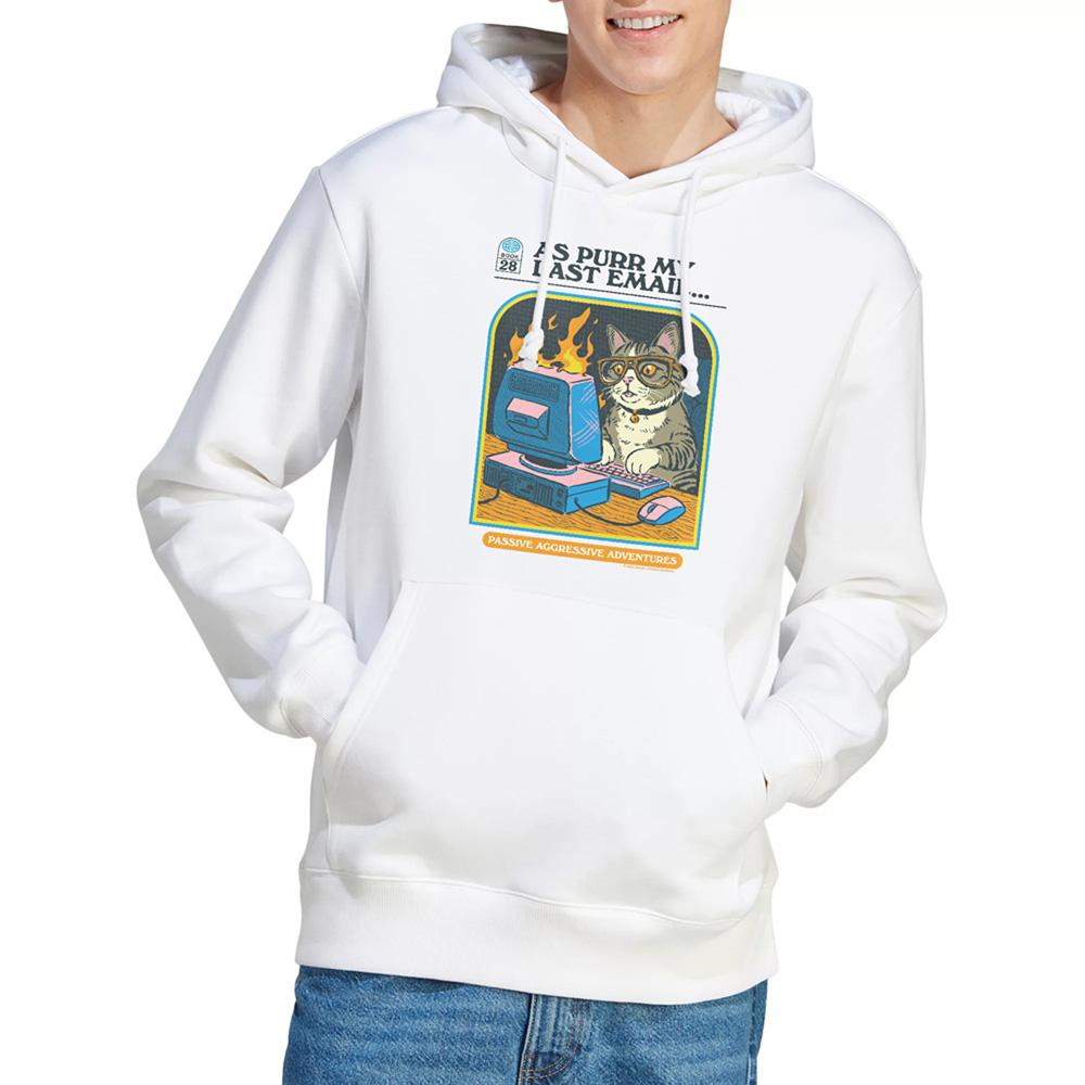 White - Back - Steven Rhodes Unisex Adult As Purr My Last Email Hoodie