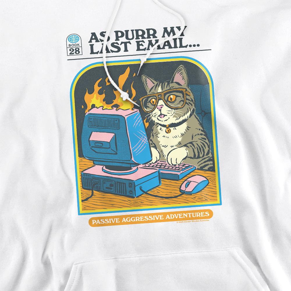 White - Side - Steven Rhodes Unisex Adult As Purr My Last Email Hoodie