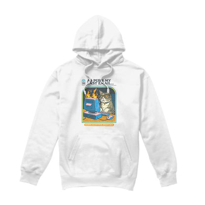 White - Front - Steven Rhodes Unisex Adult As Purr My Last Email Hoodie