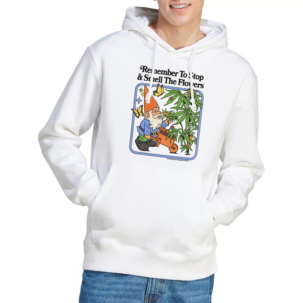 White - Back - Steven Rhodes Unisex Adult Smell The Flowers Hoodie