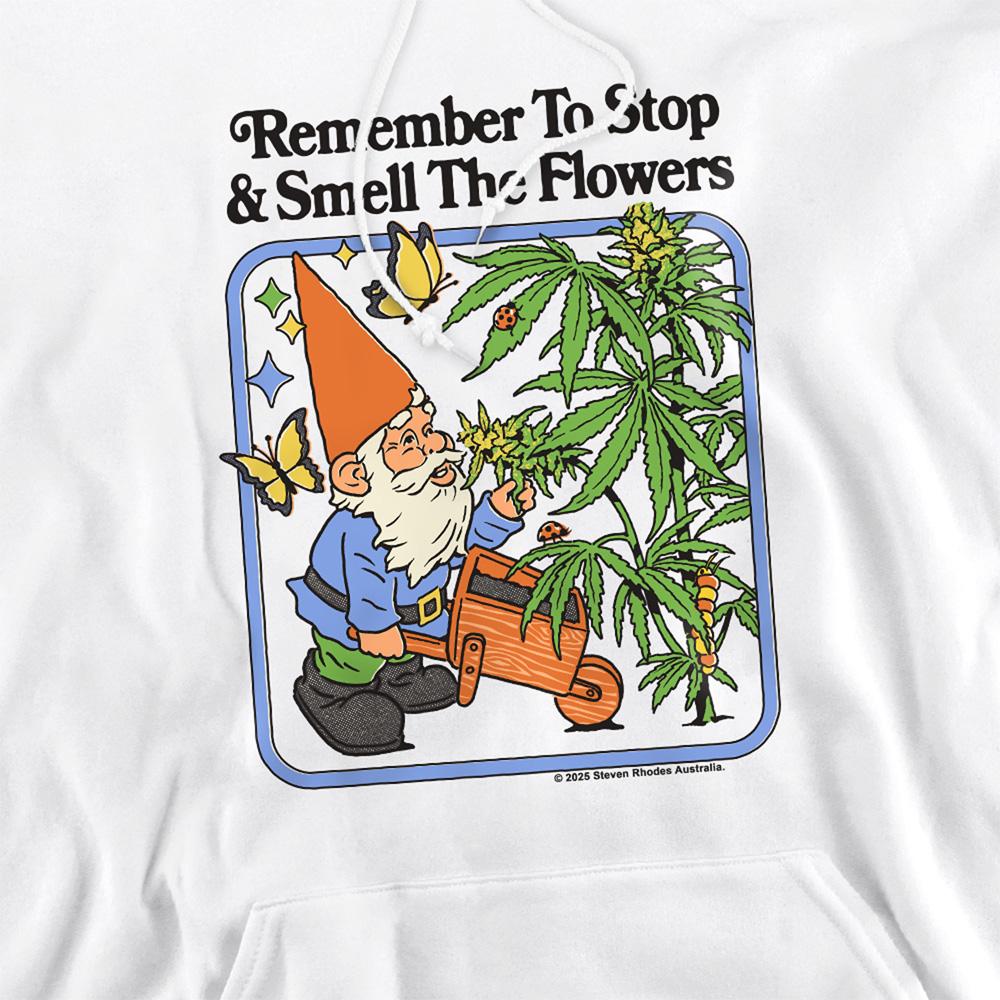 White - Side - Steven Rhodes Unisex Adult Smell The Flowers Hoodie