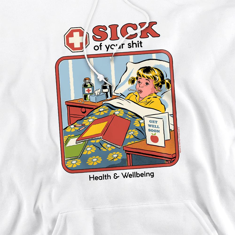White - Side - Steven Rhodes Unisex Adult Sick Of Your Shit Hoodie