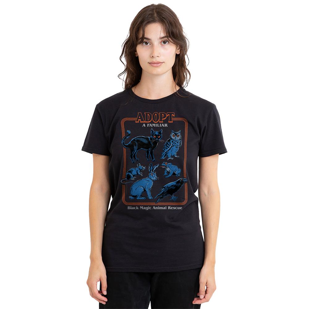 Black - Lifestyle - Steven Rhodes Womens-Ladies Adopt A Familiar T-Shirt
