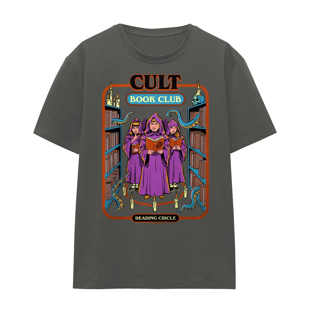Charcoal - Front - Steven Rhodes Womens-Ladies Cult Book Club T-Shirt