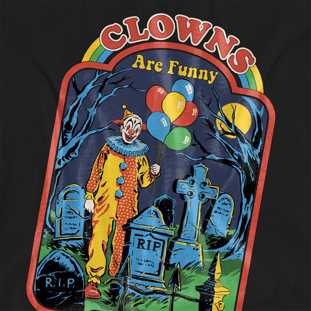 Black - Side - Steven Rhodes Womens-Ladies Clowns Are Funny T-Shirt