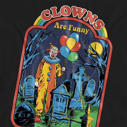 Black - Side - Steven Rhodes Womens-Ladies Clowns Are Funny T-Shirt