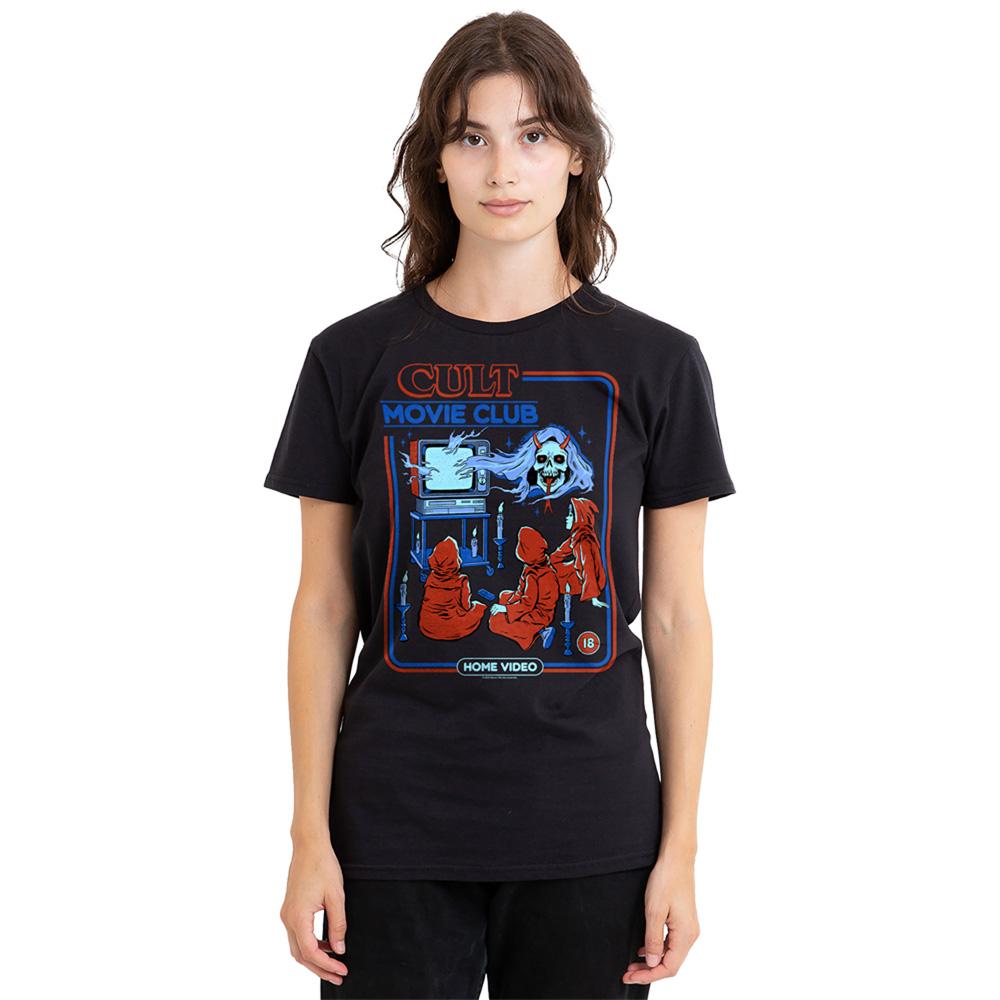 Black - Back - Steven Rhodes Womens-Ladies Cult Movie Club T-Shirt