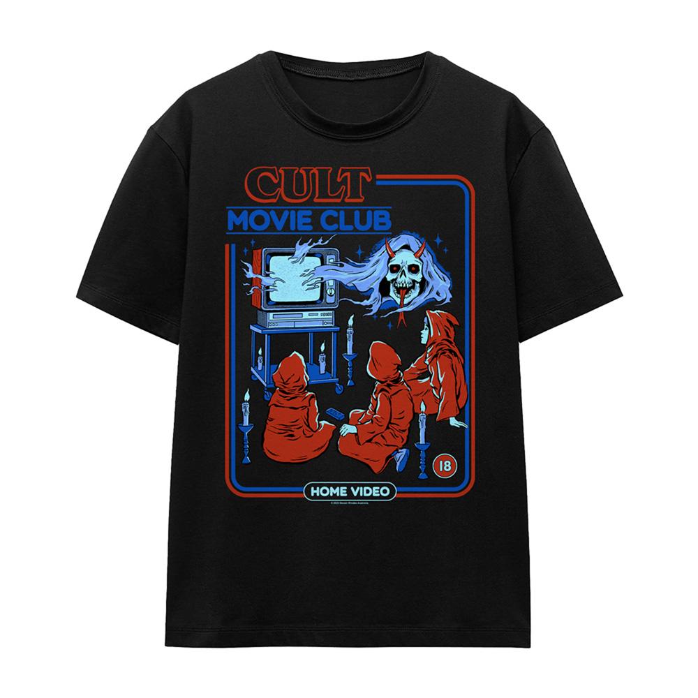 Black - Front - Steven Rhodes Womens-Ladies Cult Movie Club T-Shirt