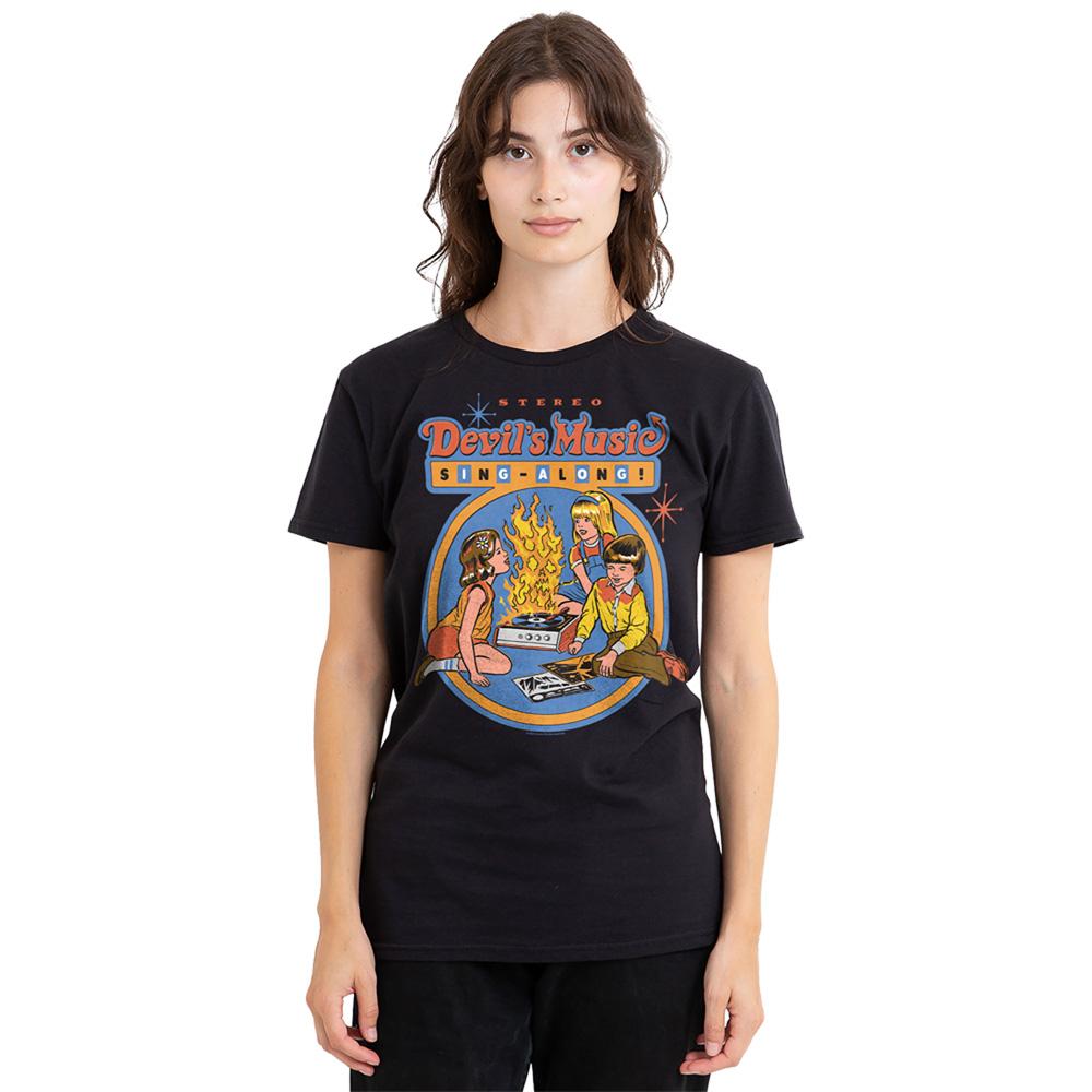 Black - Back - Steven Rhodes Womens-Ladies Devils Music Singalong T-Shirt