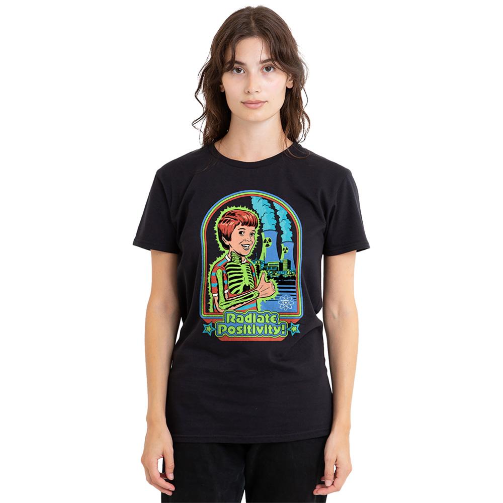 Black - Back - Steven Rhodes Womens-Ladies Radiate Positivity T-Shirt