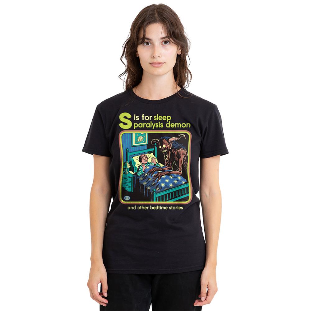 Black - Back - Steven Rhodes Womens-Ladies Sleep Paralysis Demon T-Shirt