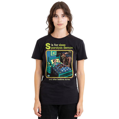 Black - Back - Steven Rhodes Womens-Ladies Sleep Paralysis Demon T-Shirt