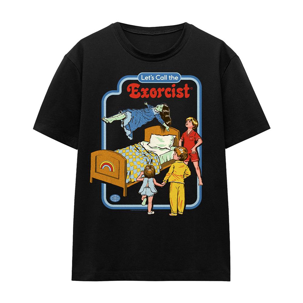 Black - Front - Steven Rhodes Womens-Ladies Lets Call The Exorcist T-Shirt