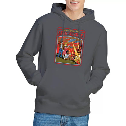 Charcoal - Back - Steven Rhodes Unisex Adult Here Comes The Apocalypse Hoodie