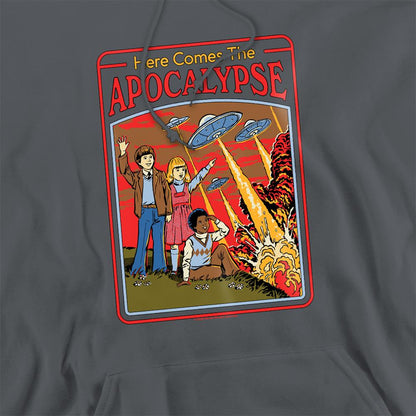 Charcoal - Side - Steven Rhodes Unisex Adult Here Comes The Apocalypse Hoodie