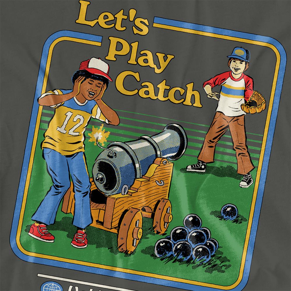 Charcoal - Side - Steven Rhodes Womens-Ladies Let´s Play Catch T-Shirt