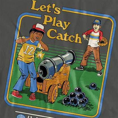 Charcoal - Side - Steven Rhodes Womens-Ladies Let´s Play Catch T-Shirt
