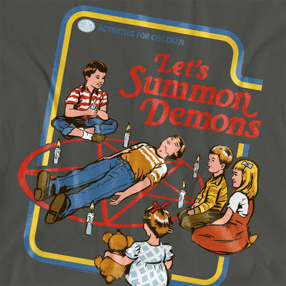Charcoal - Side - Steven Rhodes Womens-Ladies Lets Summon Demons T-Shirt