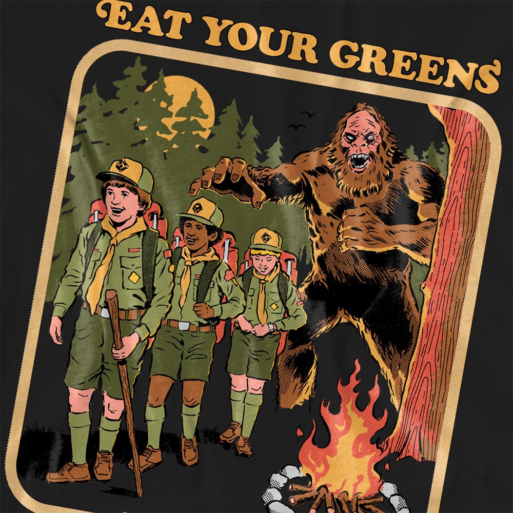 Black - Side - Steven Rhodes Womens-Ladies Eat Your Greens T-Shirt