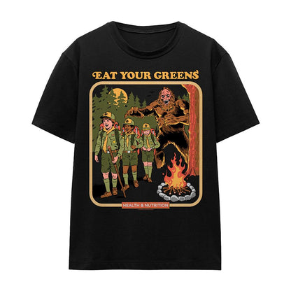 Black - Front - Steven Rhodes Womens-Ladies Eat Your Greens T-Shirt