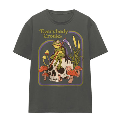 Charcoal - Front - Steven Rhodes Womens-Ladies Everybody Croaks T-Shirt