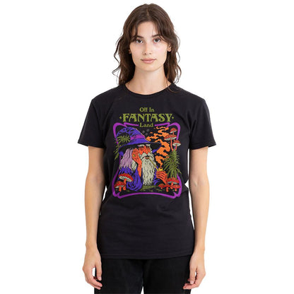 Black - Back - Steven Rhodes Womens-Ladies Fantasy Land T-Shirt