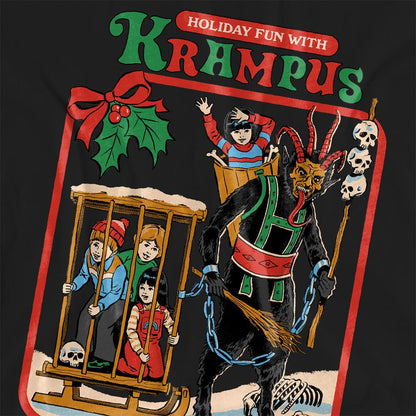 Black - Side - Steven Rhodes Womens-Ladies Fun With Krampus T-Shirt