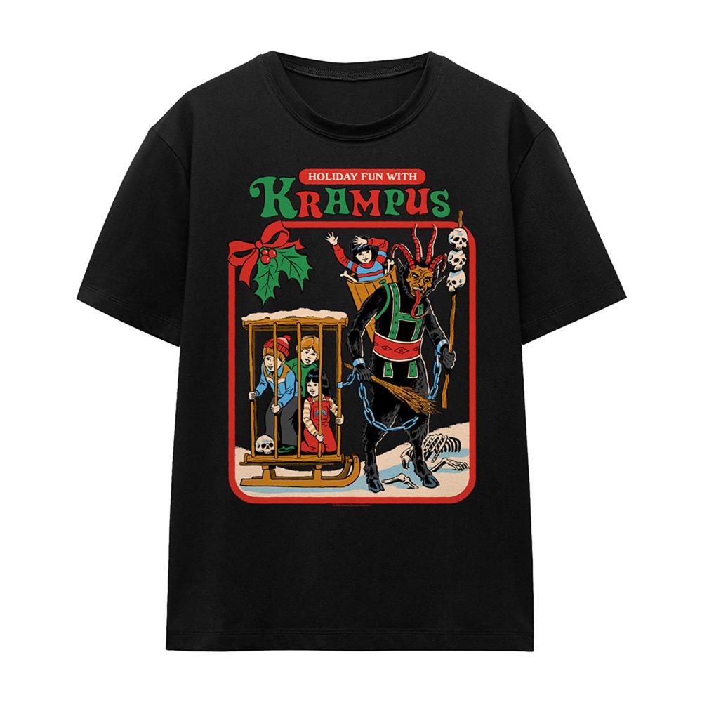 Black - Front - Steven Rhodes Womens-Ladies Fun With Krampus T-Shirt