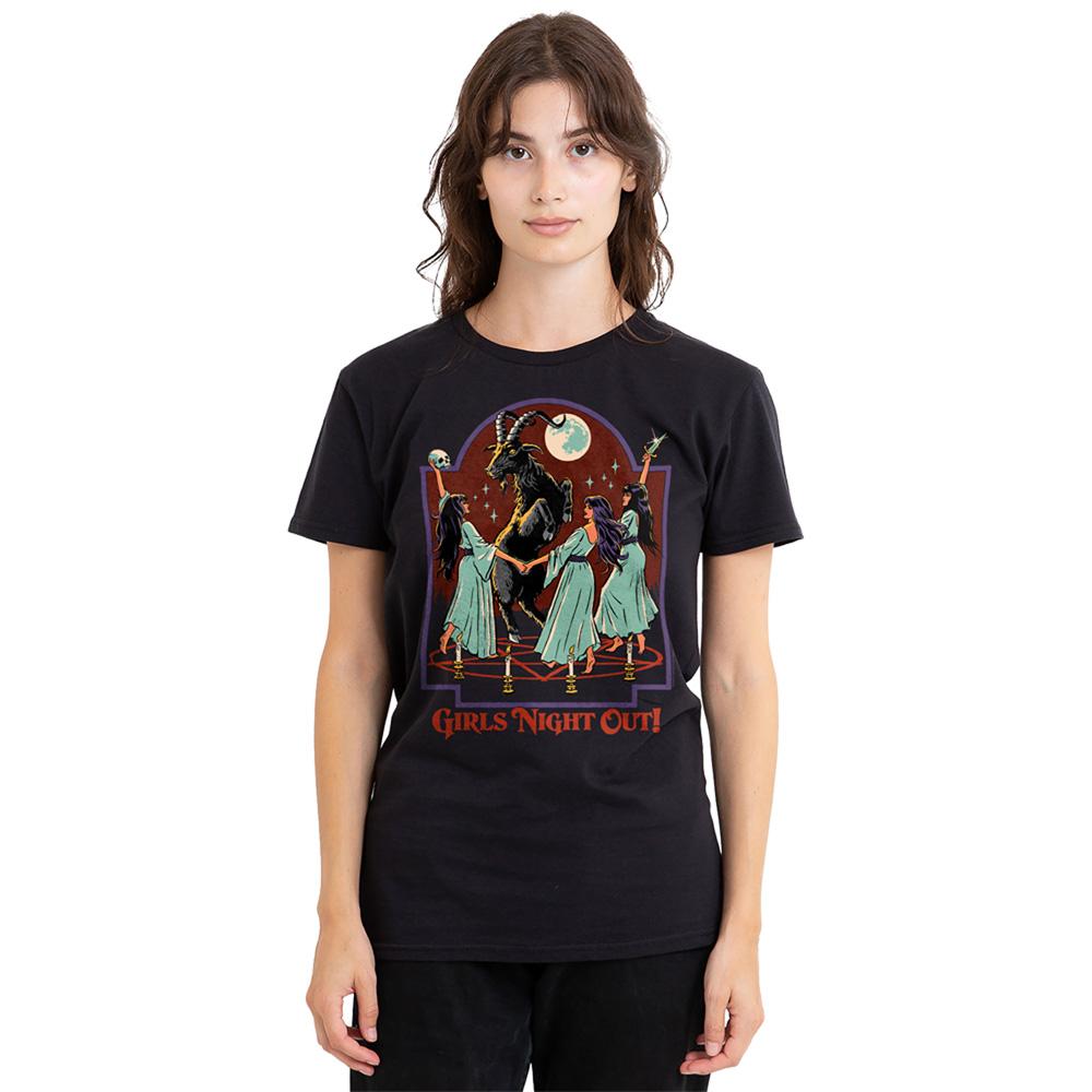 Black - Side - Steven Rhodes Womens-Ladies Girl´s Night Out T-Shirt