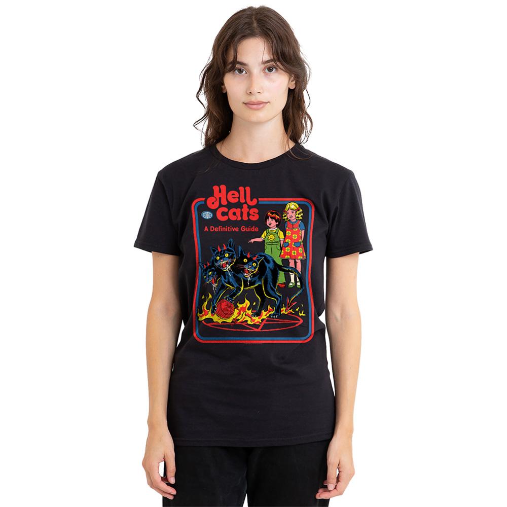 Black - Back - Steven Rhodes Womens-Ladies Hell Cats T-Shirt