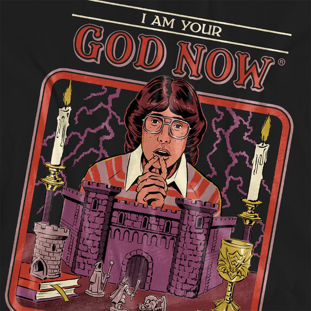 Black - Side - Steven Rhodes Womens-Ladies I Am Your God Now T-Shirt