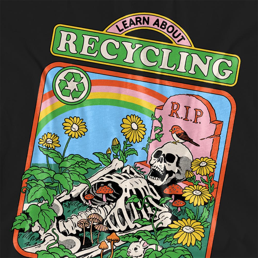 Black - Side - Steven Rhodes Womens-Ladies Learn About Recycling T-Shirt