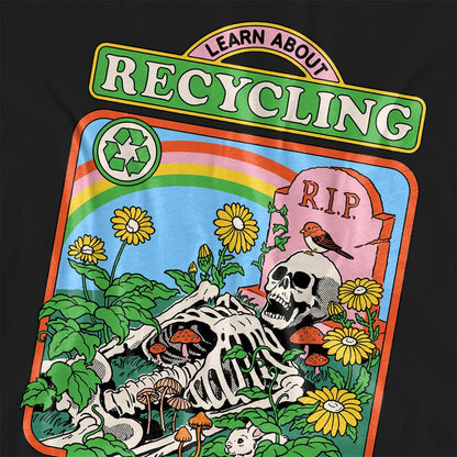 Black - Side - Steven Rhodes Womens-Ladies Learn About Recycling T-Shirt