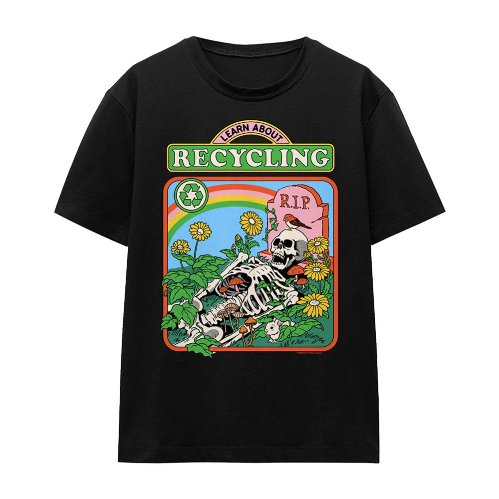 Black - Front - Steven Rhodes Womens-Ladies Learn About Recycling T-Shirt