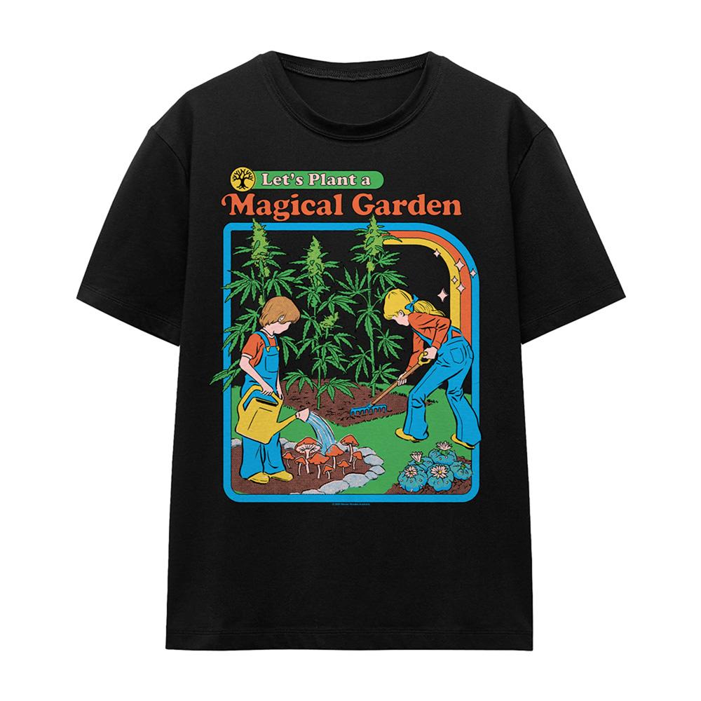 Black - Front - Steven Rhodes Womens-Ladies Let´s Plant A Magical Garden T-Shirt