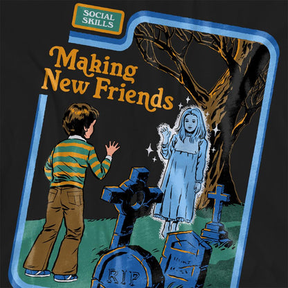 Black - Side - Steven Rhodes Womens-Ladies Making New Friends T-Shirt