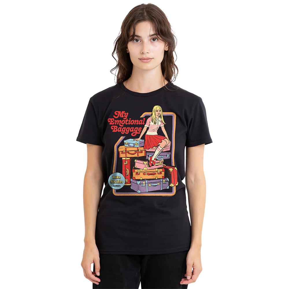 Black - Back - Steven Rhodes Womens-Ladies My Emotional Baggage T-Shirt