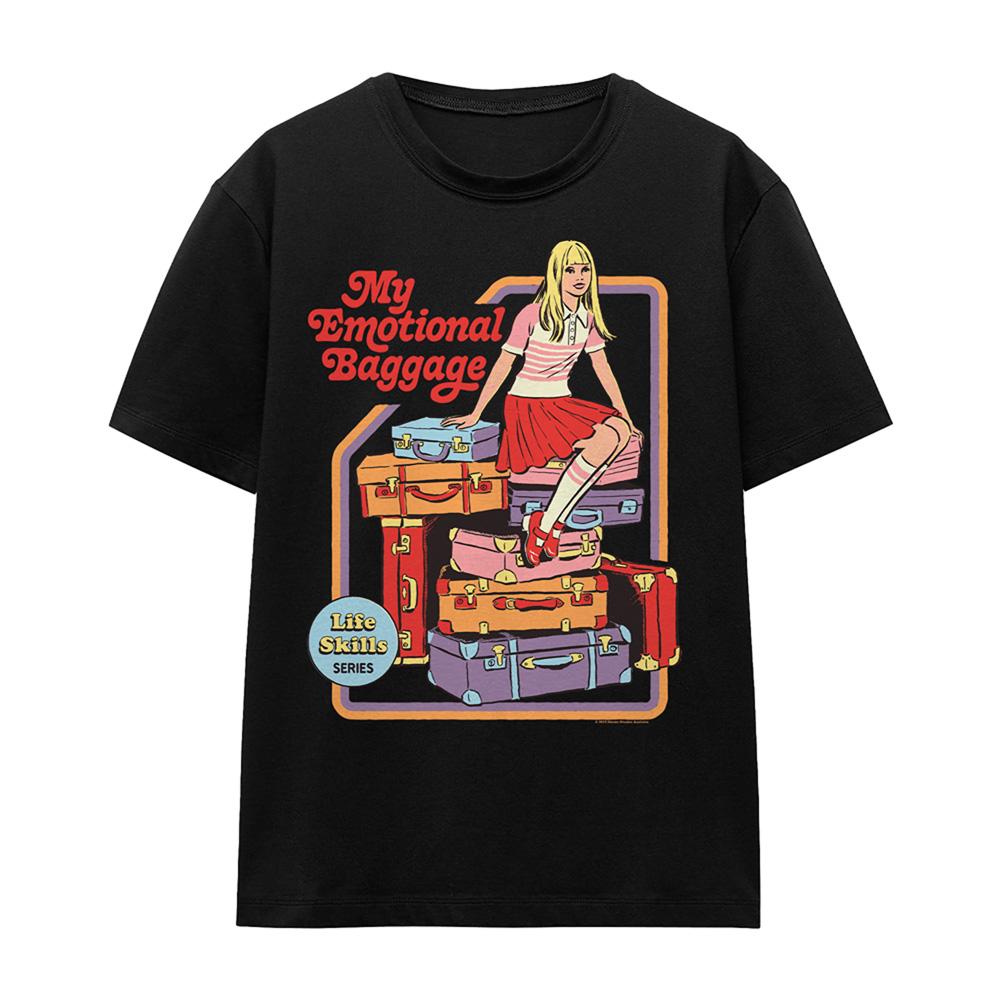 Black - Front - Steven Rhodes Womens-Ladies My Emotional Baggage T-Shirt