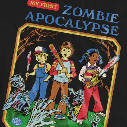 Black - Back - Steven Rhodes Womens-Ladies My First Zombie Apocalypse T-Shirt