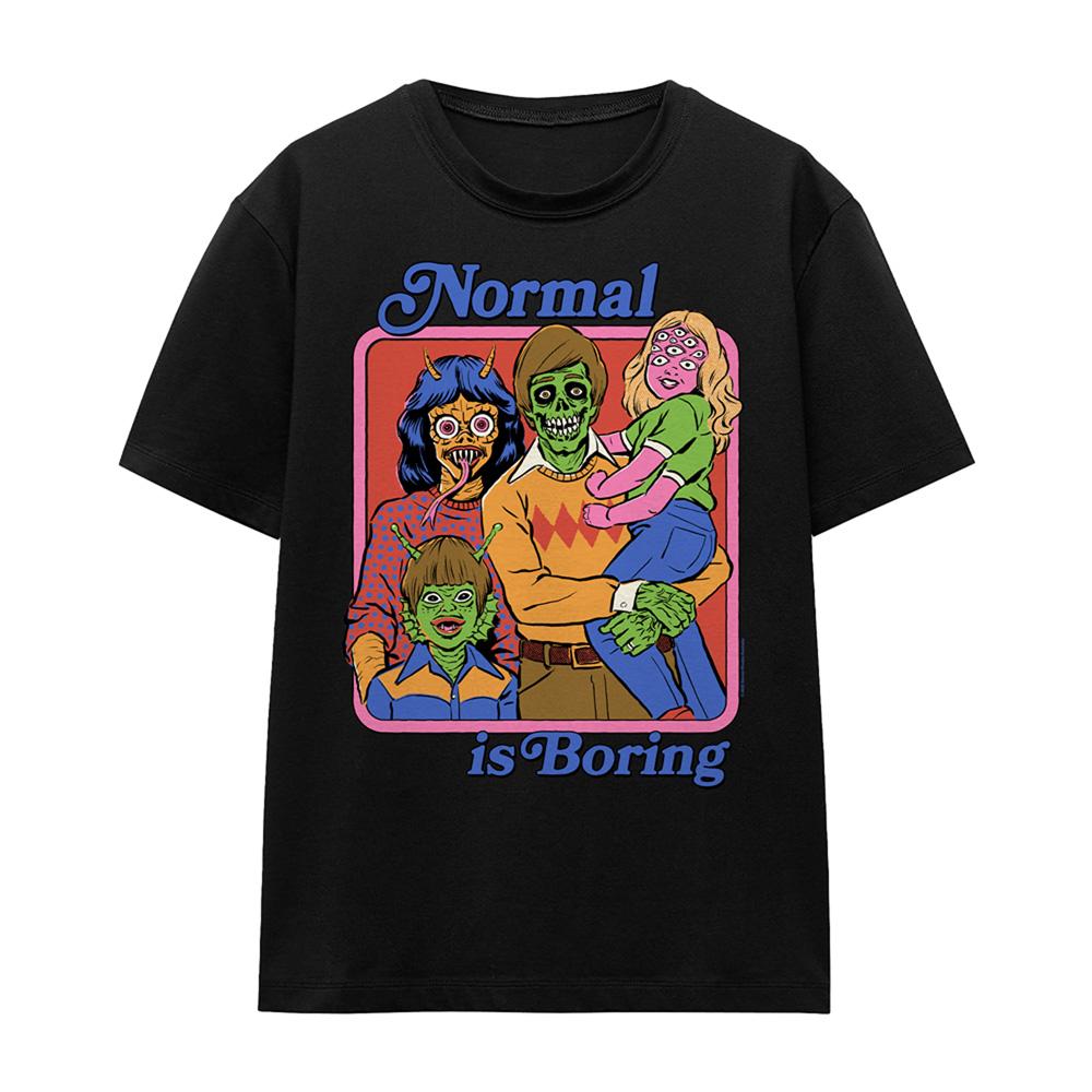 Black - Front - Steven Rhodes Womens-Ladies Normal Is Boring T-Shirt