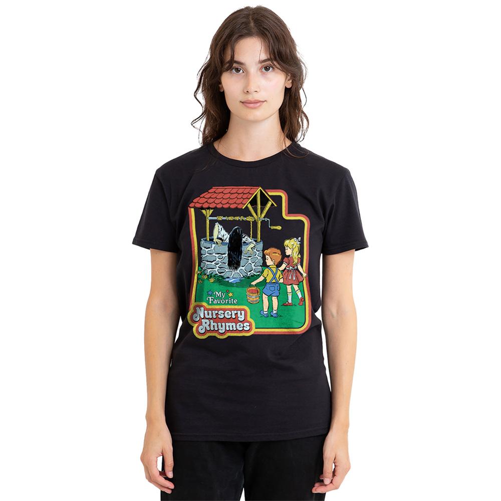 Black - Side - Steven Rhodes Womens-Ladies Nursery Rhymes T-Shirt